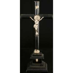  Antique French Standing Cross Crucifix Lamb Jesus 