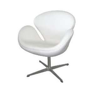  Designer Modern Swan Chair in White Wool
