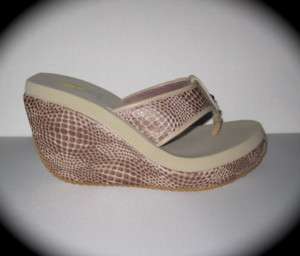 VOLATILE SWAN WEDGE SANDALS SHOES ~ TAUPE  