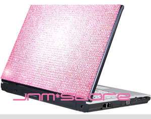 Pink Notebook Laptop Bling Rhinestone Crystal Sticker Skin Cover 13 14 