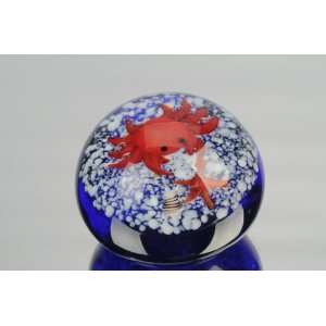   Murano Design Hand GlassOcean Crab Glass Paperweight 