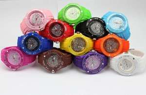 Brand New ICE heart shaped watch top brand fashion jelly watch(12color 