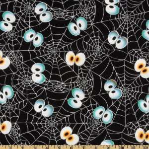  44 Wide Jeepers Creepers Web Eyes Black Fabric By The 