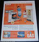 Vtg,1963,Color PRINT AD.Norge,Gas Refrigerator Freezer.Range,​Oven 