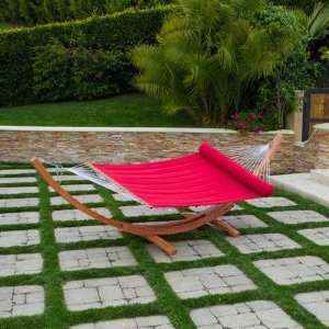  RST Outdoor Cantina Wood Arc Hammock with Jockey Red 