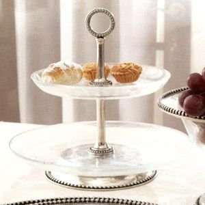  Arte Italica Tesoro Collection Two Tiered Stand 12.5 Inch 