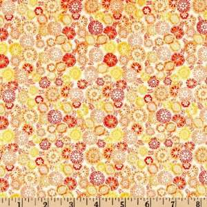  44 Wide Bliss Packed Flower Dots Ecru Fabric By The Yard 