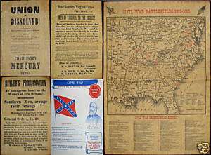 Civil War South Documents Parchment Reproduction SetNEW  