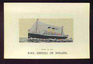 EMPRESS OF IRELAND SHIP ~ SUPER RARE WOVEN IN SILK POSTCARD ~ c 