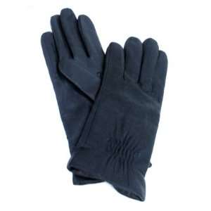  CHARTER CLUB Fleece Lined Leather Gloves, Navy, Extra 