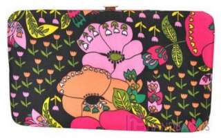 Colorful Floral Print Ladys Flat Opera Wallet Clutch  