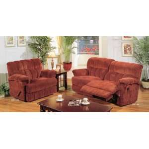  2pc King Love Seat Recliner Set Frosted Pomogranate FREE King Chair 