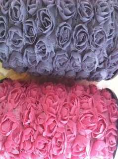   Organza Roses Ribbon~1yd~Vintage Trim~Tulle~4 Colors~Maya Road  