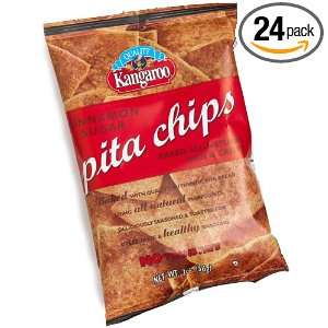 Kangaroo Baked Pita Chips, Cinnamon & Sugar, 2 Ounce Bags (Pack of 24 