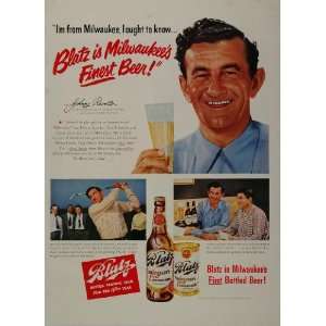 1950 Ad Milwaukee Blatz Beer Johnny Revolta Golf Golfer   Original 