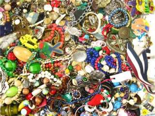 HUGE 21+LBS VINTAGE NOW JUNK CRAFT ALTERED ART JEWELRY LOT (1 