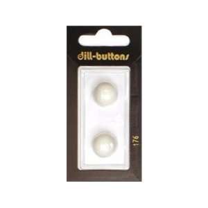  Dill Buttons 15mm Shank White 2 pc (6 Pack)