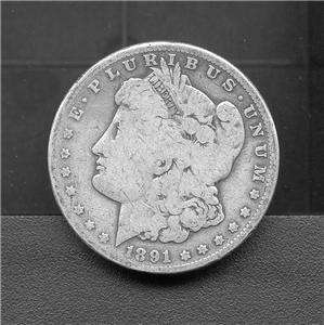 Morgan Liberty Head Silver Dollar, 1891, S  