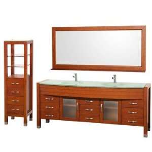  Daytona 78 Inch Double Bathroom Vanity Set & Side Cabinet 
