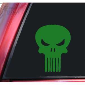  Punisher Skull Vinyl Decal Sticker   Green Automotive
