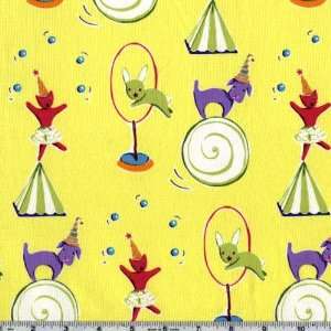  45 Wide Circus Acts Yellow Fabric By The Yard Arts 