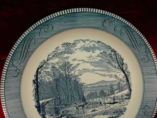   CURRIER & IVES Royal 12 MEAT PLATTER Tray FINE CHINA Blue/White PLATE