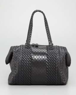 Leather Woven Tote  
