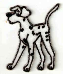 White Dalmatian Dog spots Embroidered Iron On Patch  