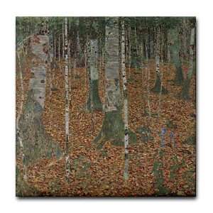   Tile Birch Tree Forest Art Tile Coaster by 
