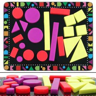 22 Piece Colorful Geometric Shape Magnet Set with Board  