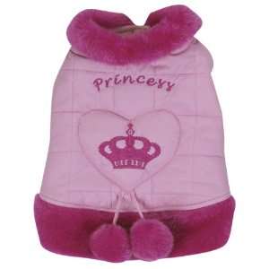   Side Collection Polyester Royalty Dog Coat, Teacup, Princess, Pink