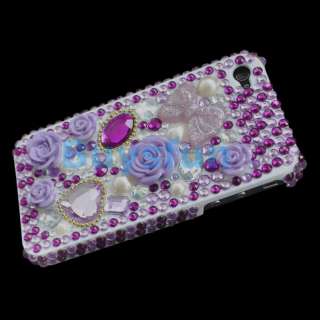 Flower Rhinestone Fashion Hard Cover Case iPhone 4 4G  