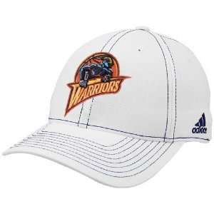   Warriors White Team Logo Structured Flex Fit Hat