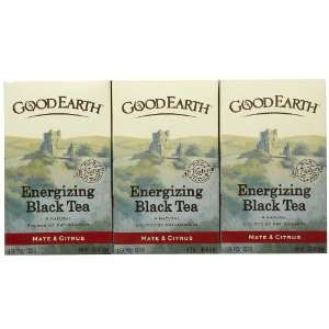 Good Earth Energizing Black Tea, Mate & Citrus, Tea Bags, 18 ct, 3 pk 