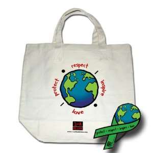   Our Planet Organic Cotton Earth Tote Bag & Bonus Earth Ribbon Magnet