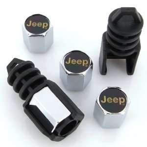  Jeep Gold Logo Anti Theft Tire Stem Valve Caps Automotive