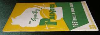 1951 GREEN BAY PACKERS MEDIA GUIDE PRESS & RADIO GUIDE  