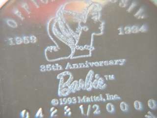 BARBIE 35TH ANNIVERSARY WATCH BY FOSSIL 1993  