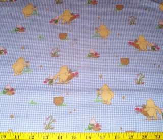   the Pooh Piglet Flannel Fabric 2.75 yds Cotton Blue White  