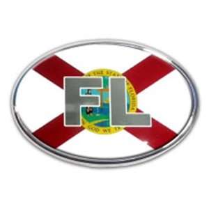  Florida State Flag Oval Chrome Auto Emblem Automotive