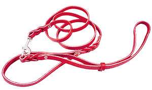 British Style Leather Slip Leash and Collar 54 Red  