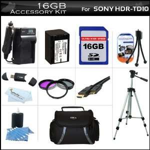  16GB Accessory Kit For Sony HDR TD10 Handycam 3D Camcorder 