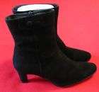 NIB Ladies Bijou Black Suede Boots Heels Shoes 8.5