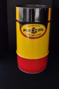 Pennzoil Motor Oil Can Drum Large Trash Barrel  