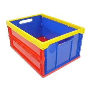  Solid Sided Folding Crate, Large, Multi Primary