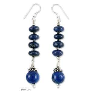  Lapis lazuli drop earrings, Royal Blue Jewelry