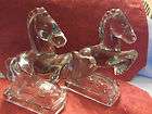 glass horse bookends  