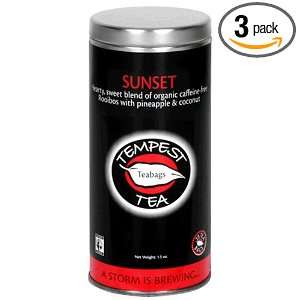 Tempest Tea, Organic Sunset Tea, 20 Count Tea Bags per Tin (Pack of 3 