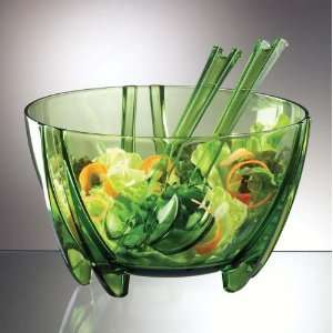  Prodyne SB 3 G Acrylic Salad Bowl with Servers Green 