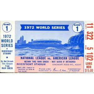  1972 Unsigned World Series Ticket Sports Collectibles